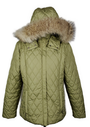 FERA Signature~Women 8~Green Hooded Quilted Thermolite Plus Full Zip Jacket - Picture 3 of 18