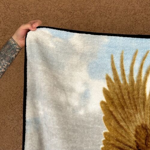 Vtg James Hautman Soaring Flying Eagle 60x45 Soft Blanket Throw Bedspread - Picture 5 of 9