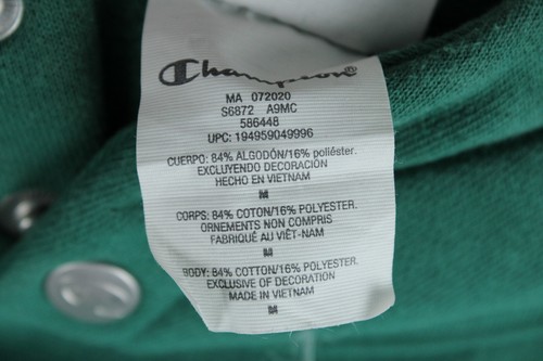 Vintage Champion Reverse Weave Button Snap Green Hoodie Size Medium - Bild 12 von 20