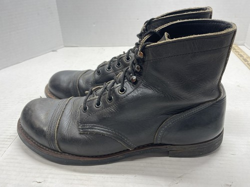 Red Wing 8116 Iron Ranger Charcoal Rough & Tough Leather Men's Boots Size 10 D