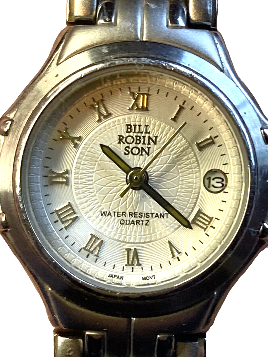 Bill Robinson Watch small bracelet Silver tone face flower pattern
