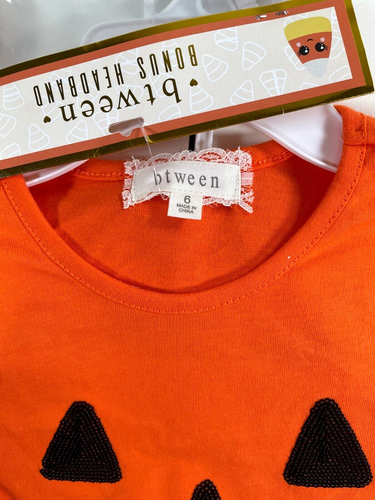 NWT Btween Girls 3 Piece Set Pumkin Outfit Halloween Orange Size 4 and Size 6 - Picture 8 of 8