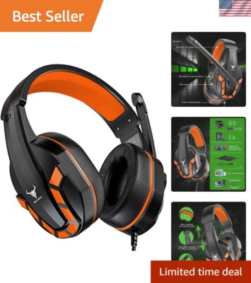 Lightweight PS4 PC Gaming Headphones with Rotating Mic for