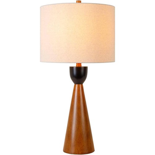 Livabliss Table Lamp 29 in.1 Light Indoor With Linen Shade Material in Brown - Picture 2 of 7