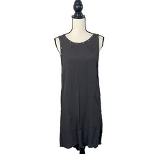 ASTR the Label Mini Dress Sleeveless V-back Studded Neckline Size Medium Gray