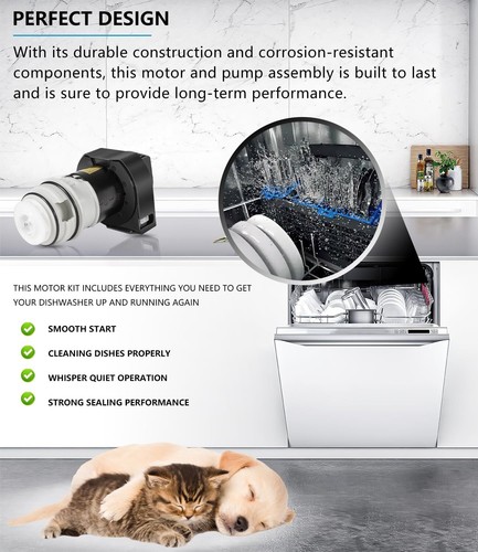 Dishwasher Circulation Pump Motor 154844301 Replacement Motor Kit - Picture 4 of 7