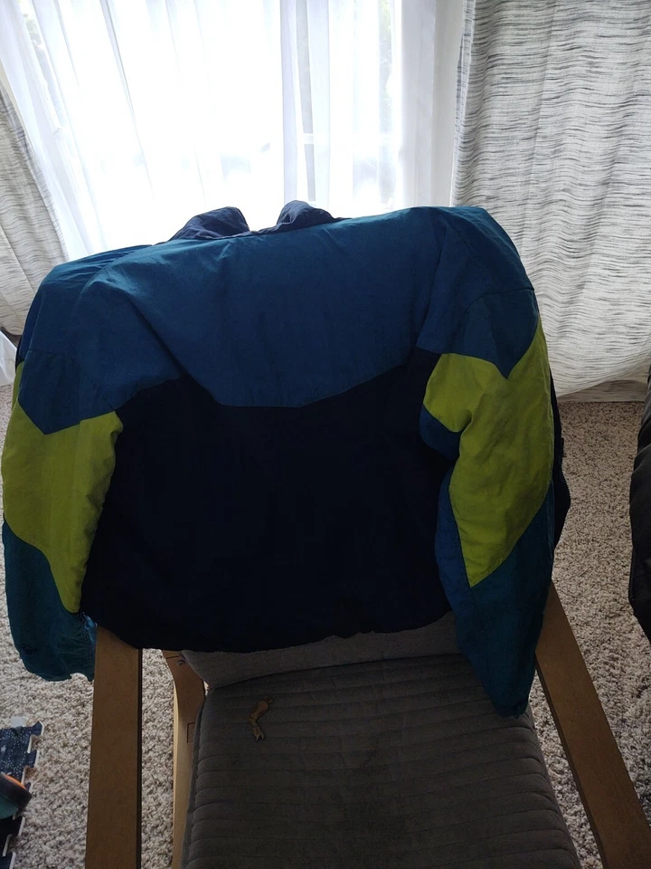 Jaqueta de esqui vintage masculina ROFFE Wildcat zíper completo inverno amarelo neve cinza tamanho GG - Imagem 3 de 4