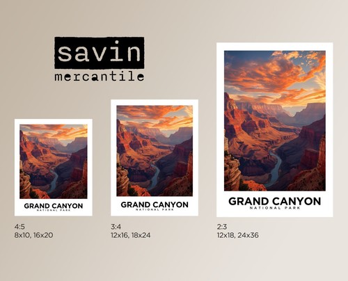 Grand Canyon National Park - Travel Poster, Home Decor, Arizona Destinations - Picture 10 of 14