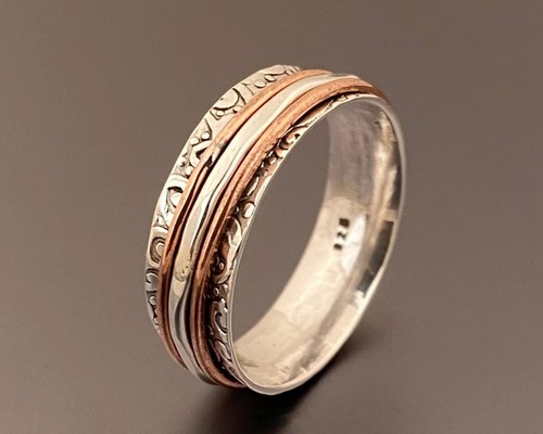 Impresionante anillo giratorio de plata esterlina 925 liso hecho a mano regalo para Navidad - Imagen 4 de 4