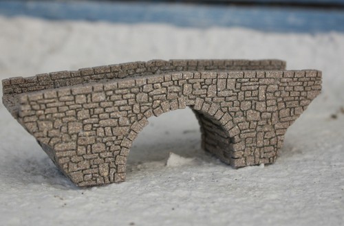 Spur N Spur N alte Einzelsteinbrücke lasergeschnitten und graviert pro bemalt  - Bild 7 von 12