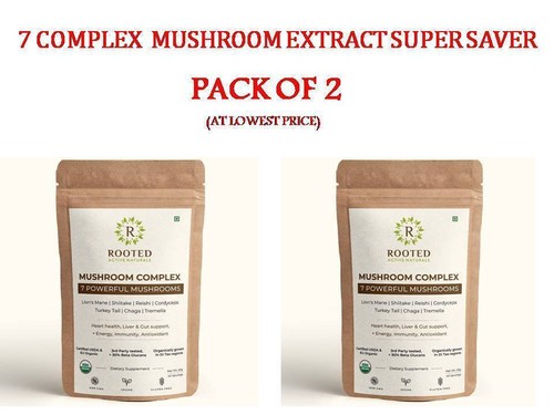 Organic 7 Mushrooms Blend Powder Lion's Mane, Reishi, Chaga, Shiitake FREE SHIP - Picture 4 of 4
