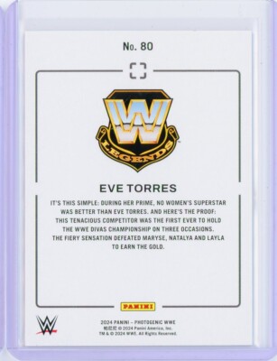 イヴトーレスwwe 2024 Panini Photogenic WWE EVE TORRES Legends Orange Wedges