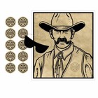 PIN THE BADGE ON THE SHERIFF WESTERN THEME PARTY GAME ACCESSORIES
