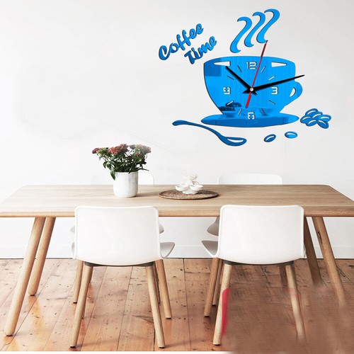 New 3D Acrylic DIY Mirror Wall Quartz Clock Home Digital Living room kitchen - Picture 3 of 10