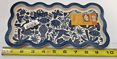 Serving Tray Blue Latino Heritage Month Ceramic 10"x5" NEW - Picture 6 of 7