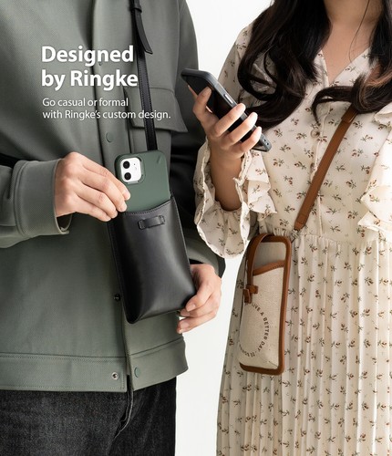 Ringke [Mini Bolso Cruzado] Bolso de Lona y Cuero PU para Teléfono Celular, iPhone, Galaxy - Imagen 31 de 127