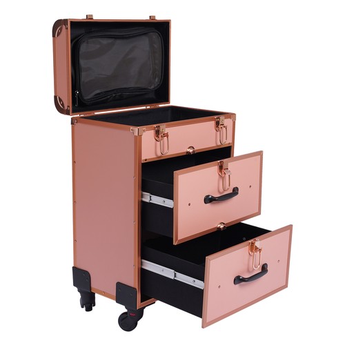 Estuche de Maquillaje con Ruedas de Viaje Rectangular Carrito de Cosméticos Estuche de Almacenamiento de Maquillaje - Imagen 5 de 16