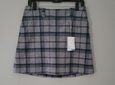 Nike Golf Dri-Fit Scroll Skort Shorts Classic Rise Gray/Black Plaid Size 6 70