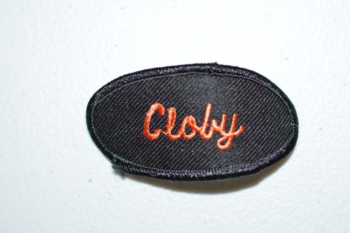 Orange on Black Embroidered Vintage Name Tag Patch Mechanic Work Shirt Uniform - Picture 50 of 65