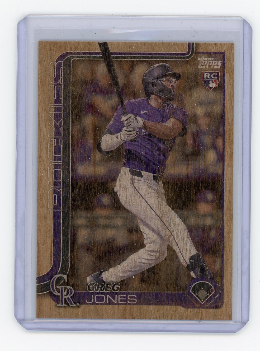 2025 Topps Series 1 Greg Jones Rookie RC Wood Parallel /25