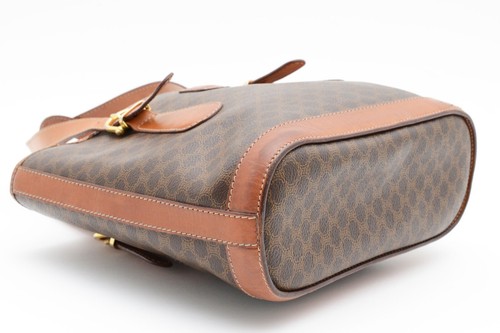 CELINE [Rank AB] Macadam Blason Bucket Tote Hand Bag Purse Vintage Brown Auth - Picture 7 of 17