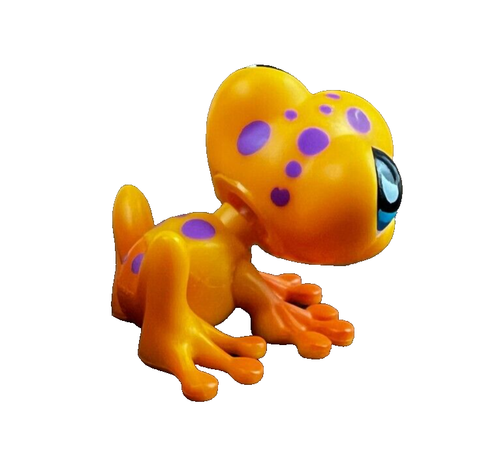 Littlest Pet Shop LPS #874 Orange Frog With Teardrop Eyes Authentic Hasbro LPS - Picture 8 of 9