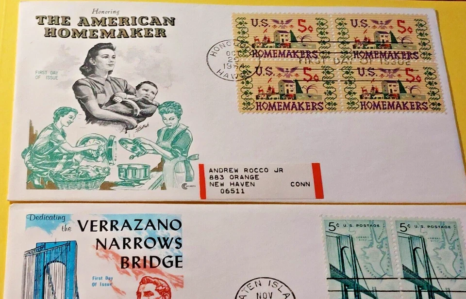 The American Homemaker/Verrazano Narrow Bridge FDI 5c 1964 Envelopes Lot of 2 - Image 2 of 4