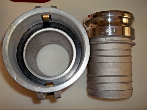 DIXON 400 series Aluminum Gasketed Cam & Groove Spares Set 4" Hose Barb Threaded - Picture 11 of 15