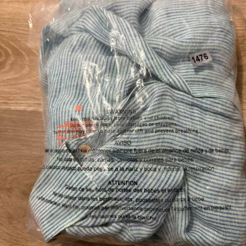 J. McLaughlin Classic Fit Gramercy Hemd 100% Leinen Herren Gr. M Blau - Bild 7 von 7