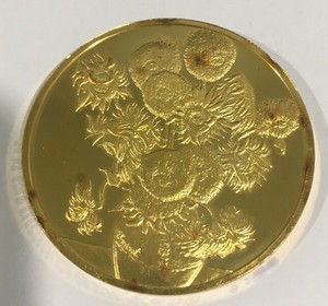 24k-Gold-On-Sterling-Silver-Sunflowers-100-Greatest-Masterpieces-Medal-Coin