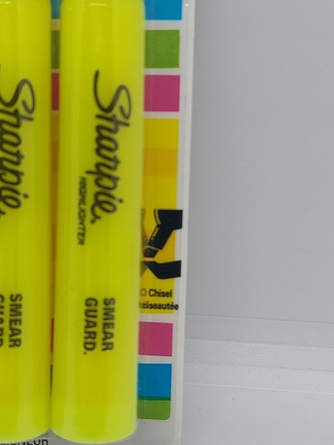 Highlighters, Sharpie Tank Style, Chisel Tip, Fluorescent Yellow, 4 Count - Picture 3 of 5