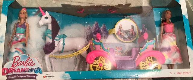 barbie dreamtopia sweetville carriage and princesses