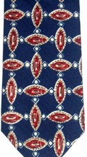 Lands' End Men's Silk Tie 58" X 3.75" Navy w/ multi-color Geometric