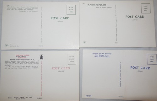 Vintage New Hampshire Postcards '60s Chase Pond Cottages Sailboat Pleasant Lake - Picture 6 of 12