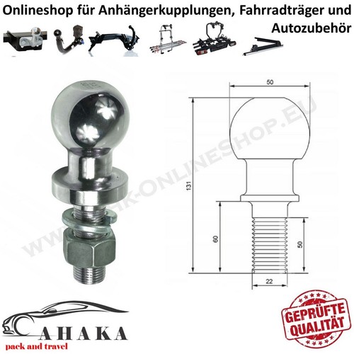 Kugelkopf Kupplungskugel 50mm Kugelkupplung - Anhänger Quad ATV Traktor - Bild 4 von 4