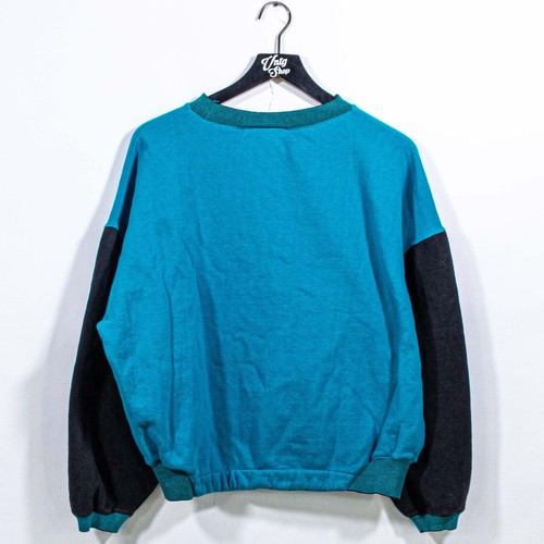 BOSS Colorblock Spell Out Sweatshirt Hip Hop Large Boxy Fit VTG 90s Streetwear - Picture 2 of 14