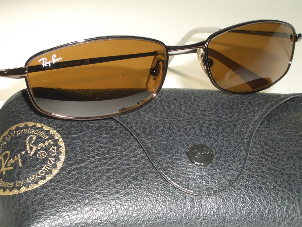 ブラウン 55MM RAY BAN RB3198 B15 GLASS NARROW FUGITIVES BROWNISH SLIMLINE