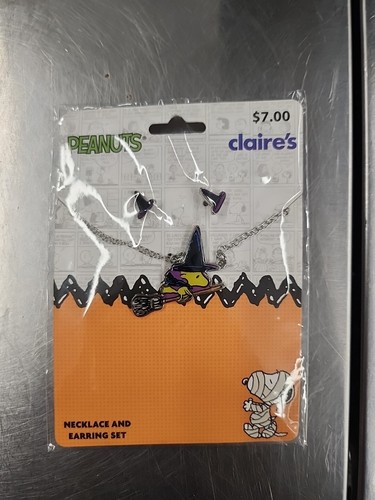 Halloween Cacahuetes Woodstock Bruja Claire's Joyería Collar y Pendiente Conjunto