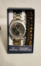 New George Mens Watch and Bracelet Set 