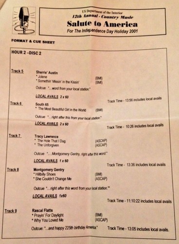 RADIO SHOW: SALUTE TO AMERICA 7/4/01 TIM RUSHLOW, SHERRIE AUSTIN, ELBERT WEST - Picture 3 of 3