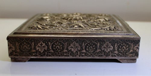 Ornate Repousse Turkish/Ottoman Empire 7.25Oz, 840 Silver Cigar Box? c.1890's - Picture 9 of 11