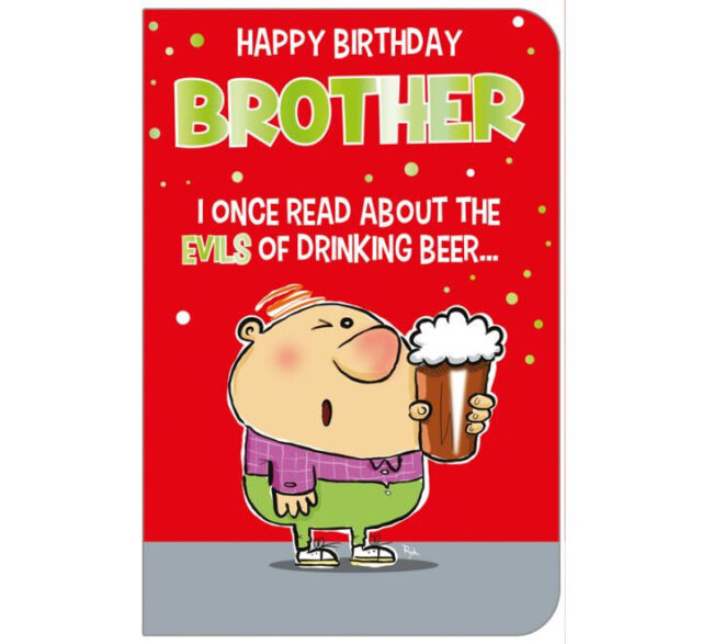 BROTHER FANTASTIC COLOURFUL CONTOURED FUNNY I ONCE READ BIRTHDAY GREETING CARD