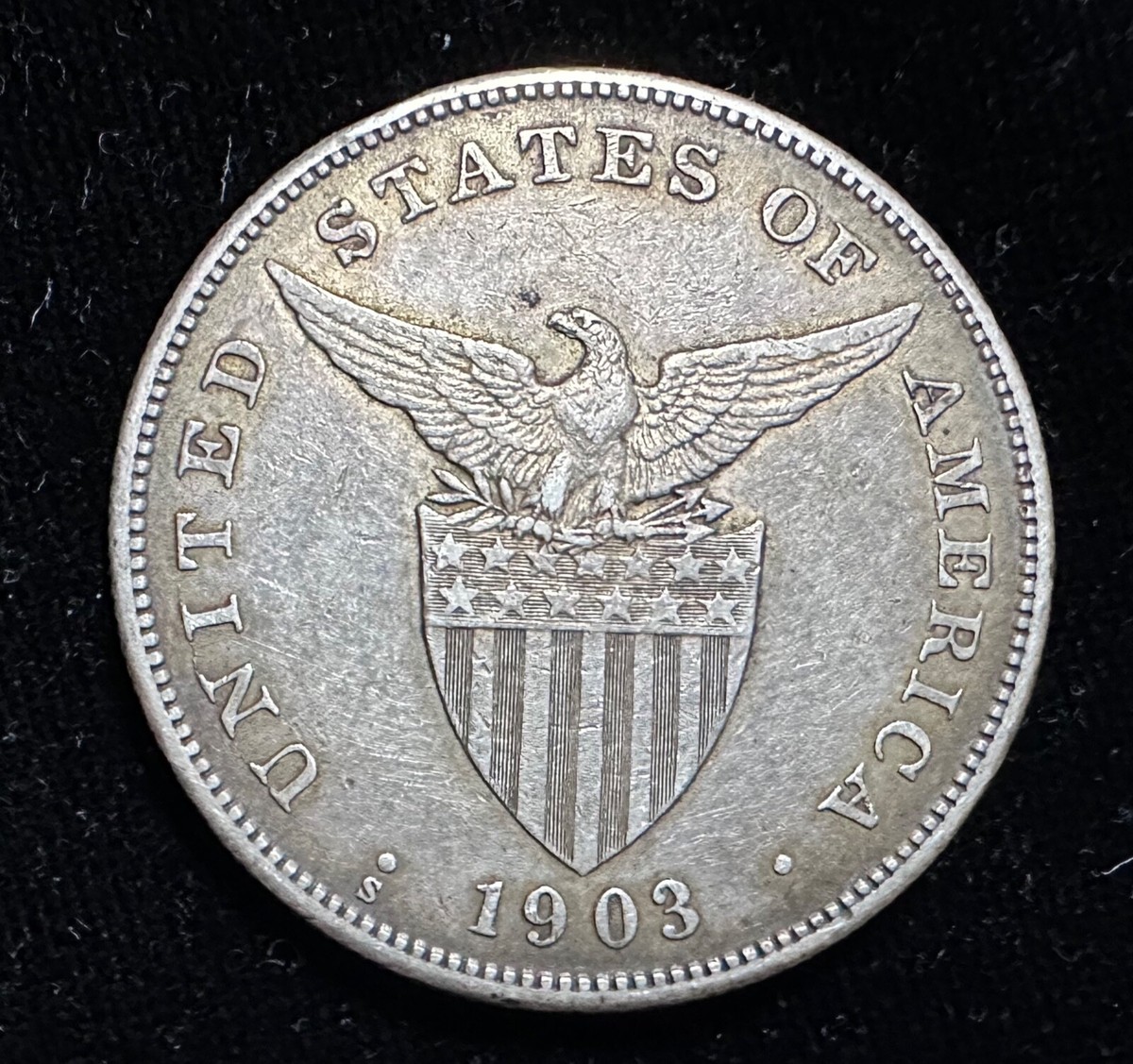 アメリカ合衆国 フィリピン 1ペソ 銀貨 1903年 S字 美品 1903年 フィリピン 1ペソ 銀貨 26.9g - メルカリ