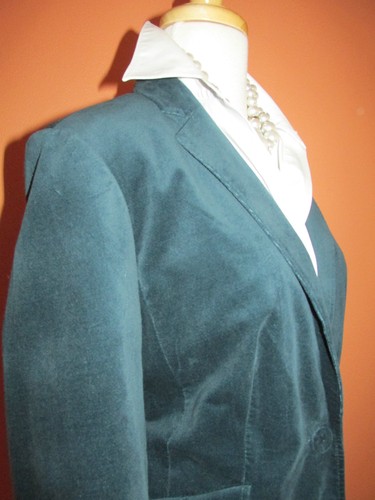 New Talbots Size 10P Tartan Blue One Button Velveteen Peplum Jacket Blazer - Picture 6 of 12