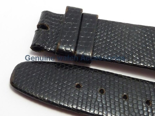 CONCORD 18k Yellow Gold Solid 16mm Buckle Clasp + Black Leather Band 21mm x 16mm - Picture 23 of 24