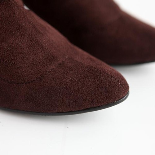 Overknee-Damenstiefel Overknee Kunst-Wildleder Pfennigabsatz spitz zulaufend Freizeitschuhe - Bild 7 von 10