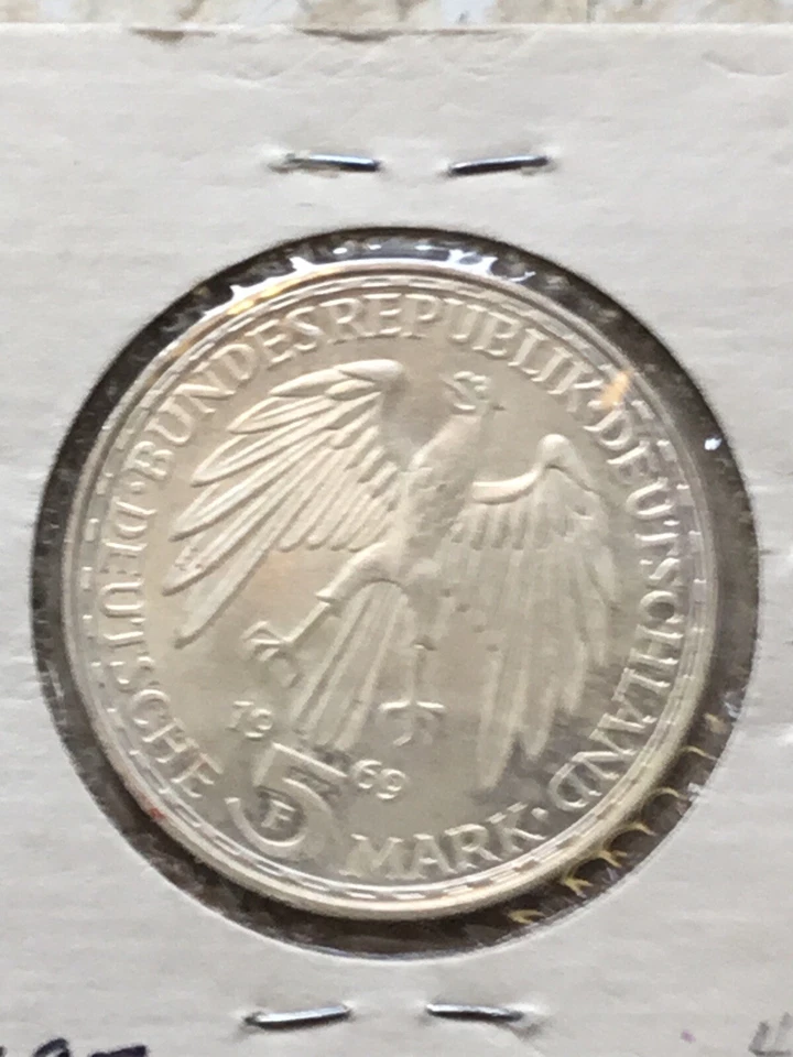 Commemorative 5 Mark German 1969 Mercator Silver Proof  1/4 Pound World Coin Lot - Image 3 of 4