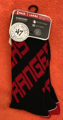 NY RANGERS SOCKS 47 BRAND LARGE MENS SIZE 9-13 MOISTURE WICKING NHL HOCKEY