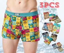 Cool Men's Modal Boxer Briefs 3 Pack Check Trunks Underwear Plus Size L-5XL