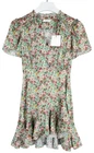 SANDRO Fee Dress Women's (EU) 34 Short Sleeve Flower Pattern Ruffle Detail